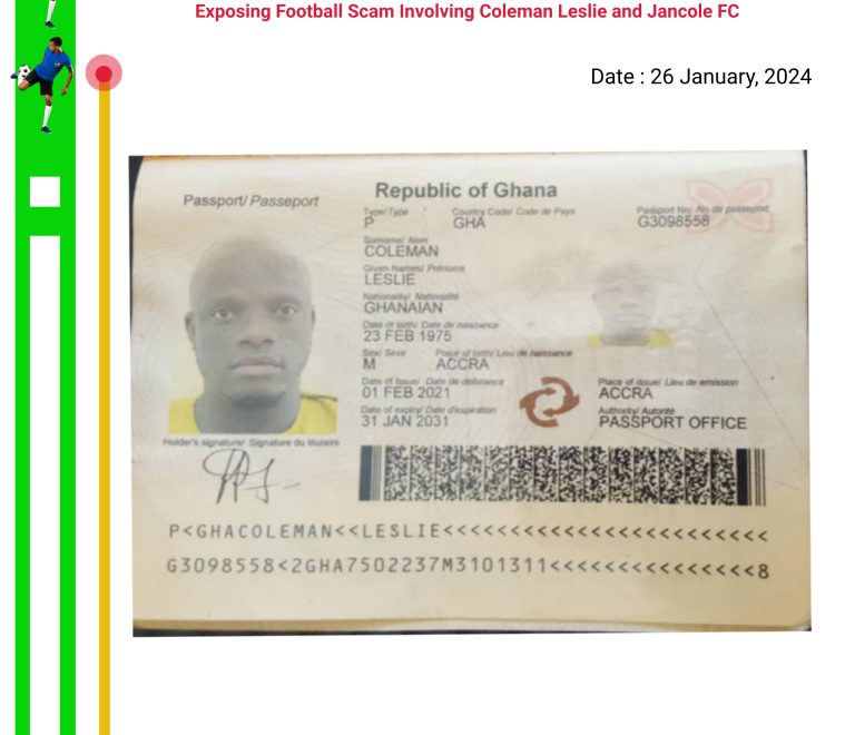 Exposing Football Scam Involving Coleman Leslie and Jancole FC