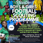 Youth Boys & Girls Football Scouting Programme at OSARO INTL SPORTS ACADEMY