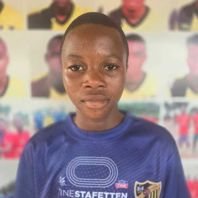 Young male soccer player at Osaro Intl Sports Academy in Nigeria.