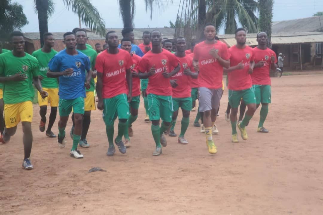 Youth soccer team training at Osaro Intl Sports Academy for athletic development and sports excellence.