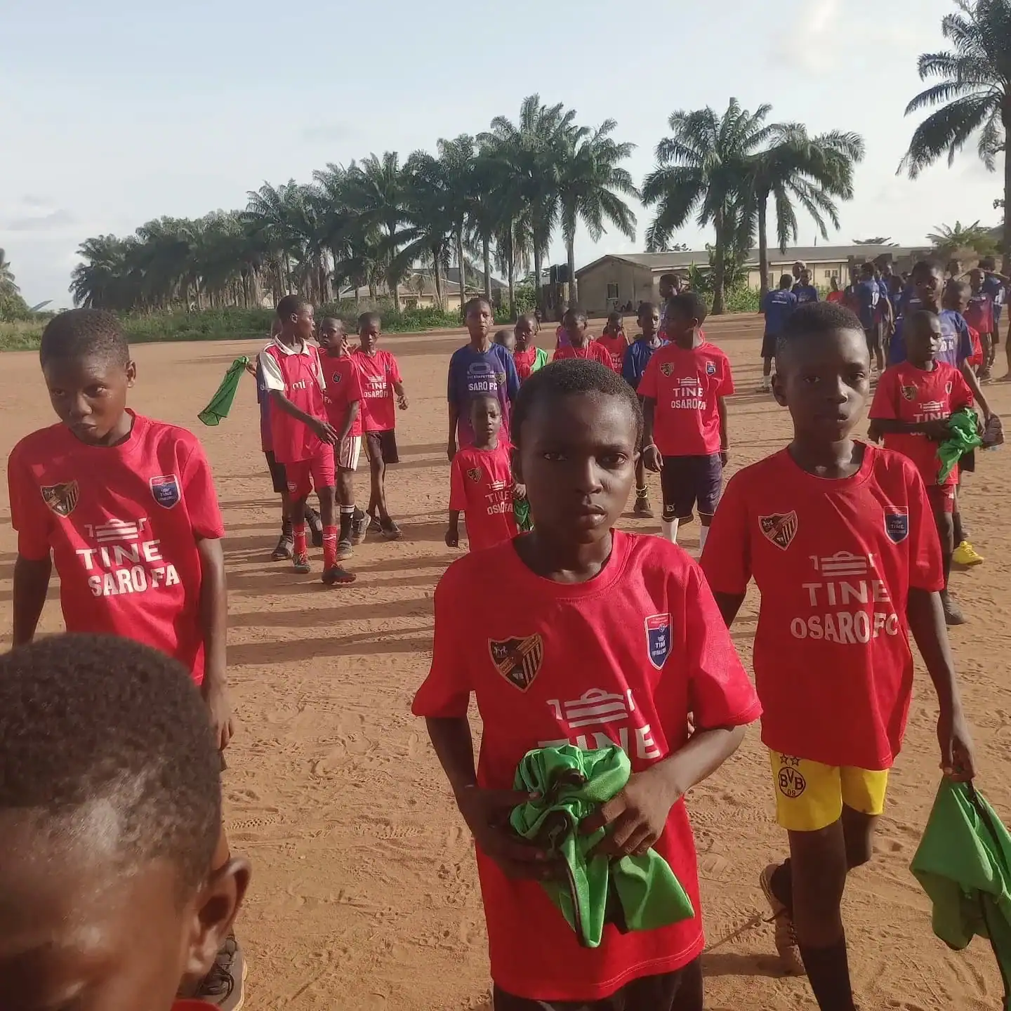 343 Youth soccer players at Osaro International Sports Academy training session, showcasing youth sports development in Africa.