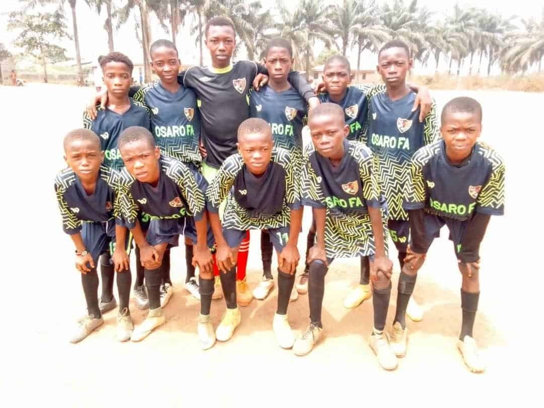 Youth football team at Osaro International Sports Academy for youth training and development.