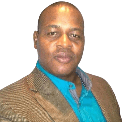 1. African man in blazer and blue shirt representing Osaro Intl Sports Academy logo.